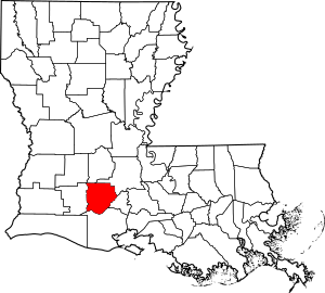 Map of Louisiana highlighting Acadia Parish