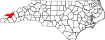 State map highlighting Swain County