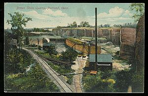 PostcardPortlandCTBrownstoneQuarry1911