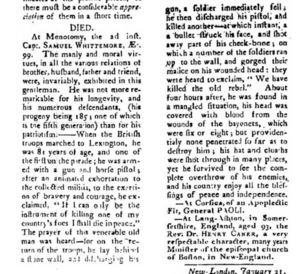 Samuel Wittemore obituary 1793