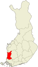 Satakunta on a map of Finland