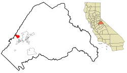 Location in Tuolumne County and the state of California