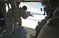 U.S. Army Sgt. Chuck Riegel, left, assigned to the 1st Battalion, 501st Parachute Infantry Regiment, 4th Infantry Brigade Combat Team, 25th Infantry Division, U.S. Army Alaska, engages a target with an M107 140307-F-LX370-566