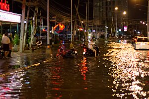 Flooded street of Pattaya