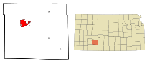 Location within Ford County and Kansas