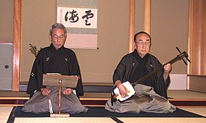 Man playing shamisen