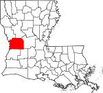 State map highlighting Vernon Parish