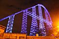 Millennium Force lift hill at night