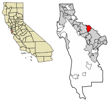 Location of Foster City in San Mateo County, California