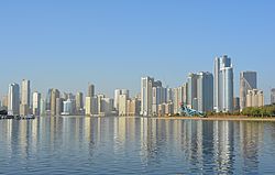 Sharjah city skyline in 2015