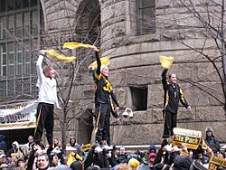 Three Steelers fans lifted