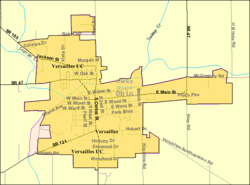 Detailed map of Versailles