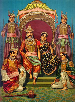 Draupadi and Pandavas