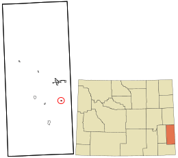 Location in Goshen County and the state of Wyoming