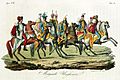 Hungarian knights, Illustration for Il costume antico e moderno by Giulio Ferrario 1831 (4)