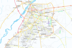 Pakistan, with Lahore pinpointed at the northeast