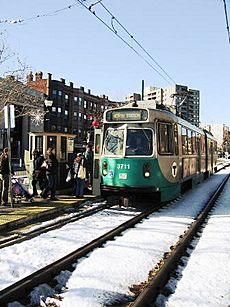 MBTA 3711 at Coolidge Corner, February 2005