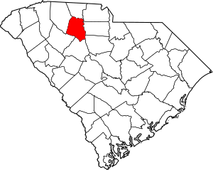 Map of South Carolina highlighting Union County