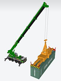 Mobile container crane