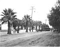 Old PE car at San Gabriel Mission circa 1905