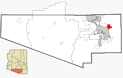 Location in Pima County and the state of Arizona