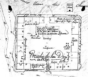 Presidio of San Diego 1820 map