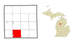 Location within Missaukee County and the state of Michigan