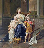 Duchess de la Ferte with the Duke of Brittany and the Duke of Anjou, de Troy