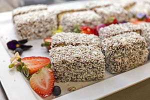 Lamingtons on a plate