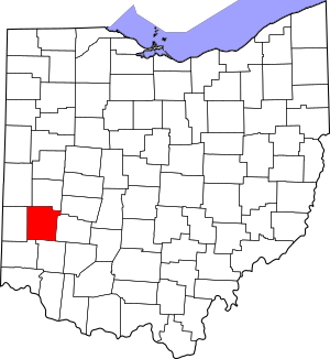 Map of Ohio highlighting Montgomery County