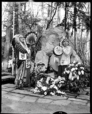 Mathias Joe and Dominic Charlie at Pauline Johnson Memorial VPL 13271