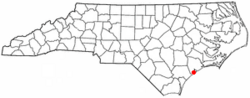 Location of North Topsail Beach, North Carolina