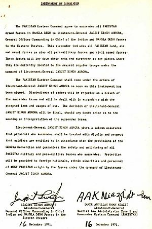 Pakistani Instrument of Surrender 1971