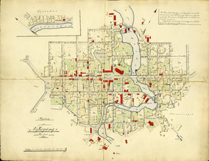 Plankarta över Nyköping 1870