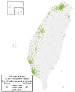 ROC 2020 Presidential Election Township level diff