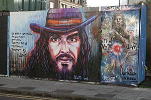 Russell Brand street art Hackney