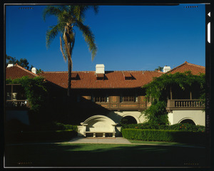 SOUTH FRONT FROM OVAL GARDEN - Villa Montalvo, Montalvo Road, Saratoga, Santa Clara County, CA HABS CAL,43-SARA.V,1-10 (CT)