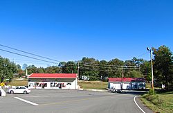 Buildings at the intersection of SR 90 and Little White Oak Road