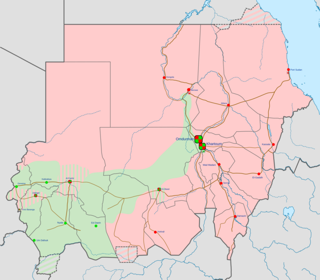 The SLM zone of control (purple) as of 14 March 2025, including Tawila