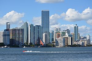 Majority of Brickell skyline as seen from the Rickenbacker Causeway in 2012.