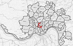 CUF (red) within Cincinnati, Ohio