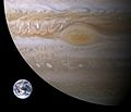 Jupiter-Earth-Spot comparison