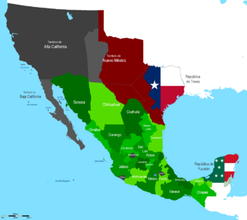 Mapa de Mexico 1845