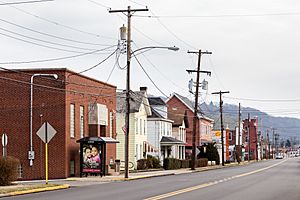 Main St (PA 88), near intersection with Maple St, looking east.