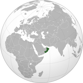 Location of Oman (dark green)