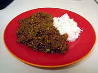 Picadillo and rice