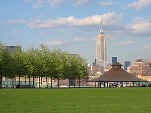 Pier A Park lawn & gazebo Hoboken NJ