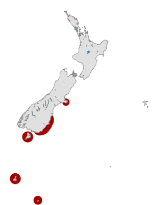 Yellow-eyed Penguin distribution map.png