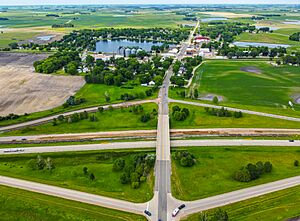 Interstate-90 runs by town