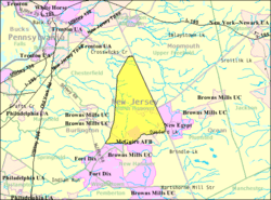 Census Bureau map of North Hanover Township, New Jersey